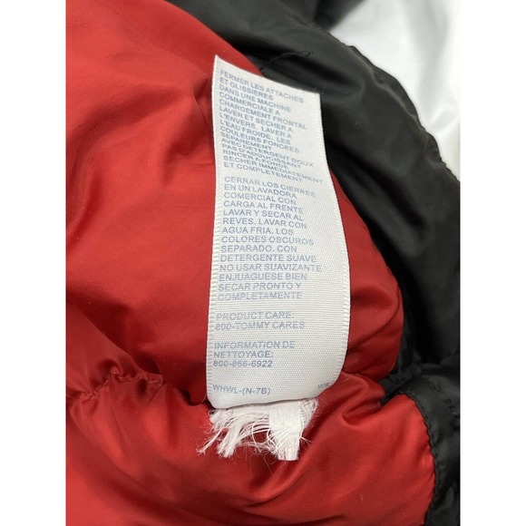 Tommy Hilfiger Black Puffer Jacket Juniors XL White Tag Early to Mid 00's - Picture 6 of 11